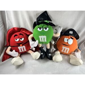 Nanco M&M Candy Stuffed Toys Halloween Pirate Vampire 3 Lot Characters 2001